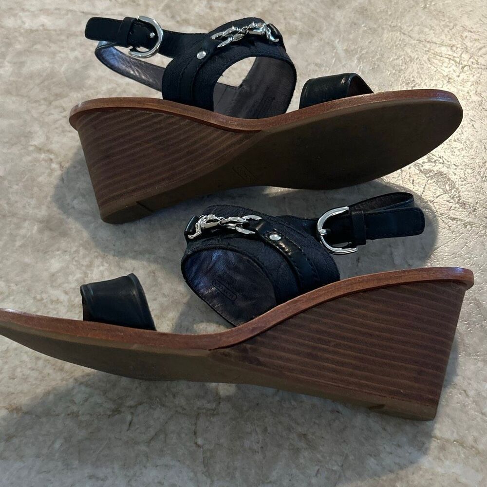 COACH Wedge Black Sandals - Picture 3 of 11